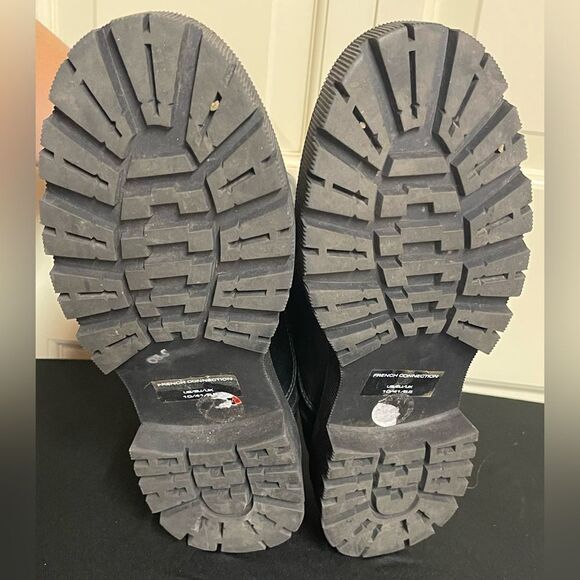 French Connection Size 10 Julie Black Zipper Combat Boots - Picture 7 of 7